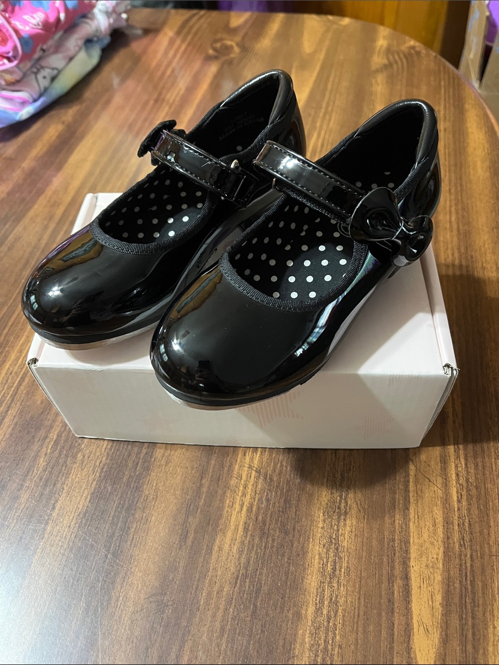 Stelle Black Patent Mary Jane Tap Shoes with Bow Accent size 10